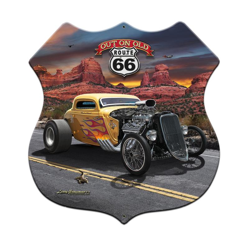Lg629 Out On Old Route 66 Fine Metal Art
