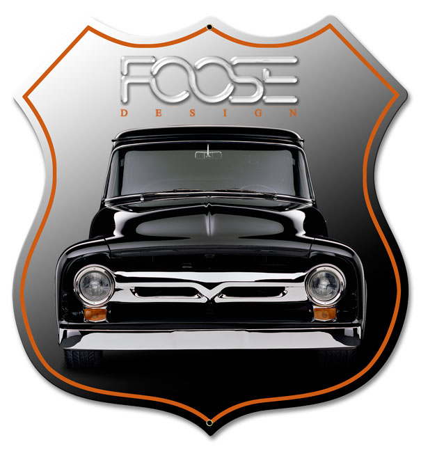 Cfos010 15 X 15 In. Foose Black Truck Satin Shield Metal Sign