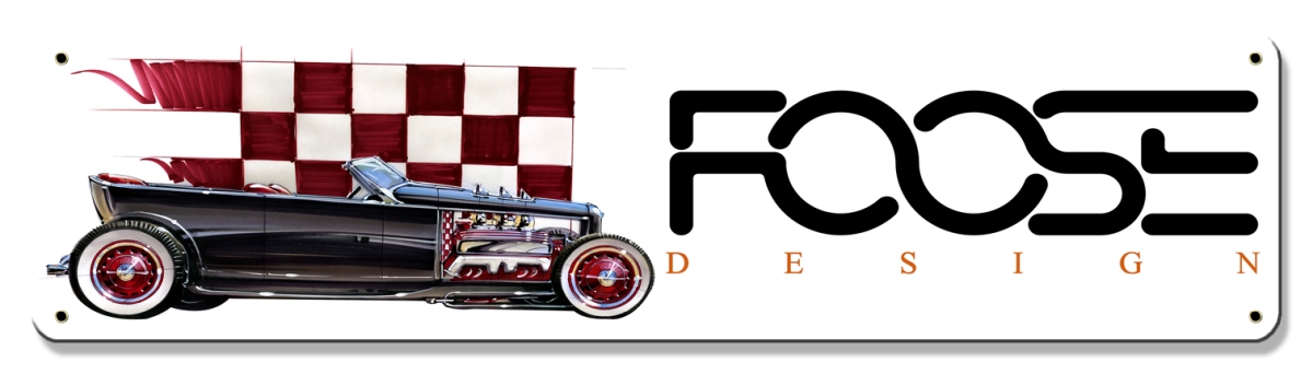 Cfos017 20 X 5 In. Foose Red Dragster Satin Metal Sign