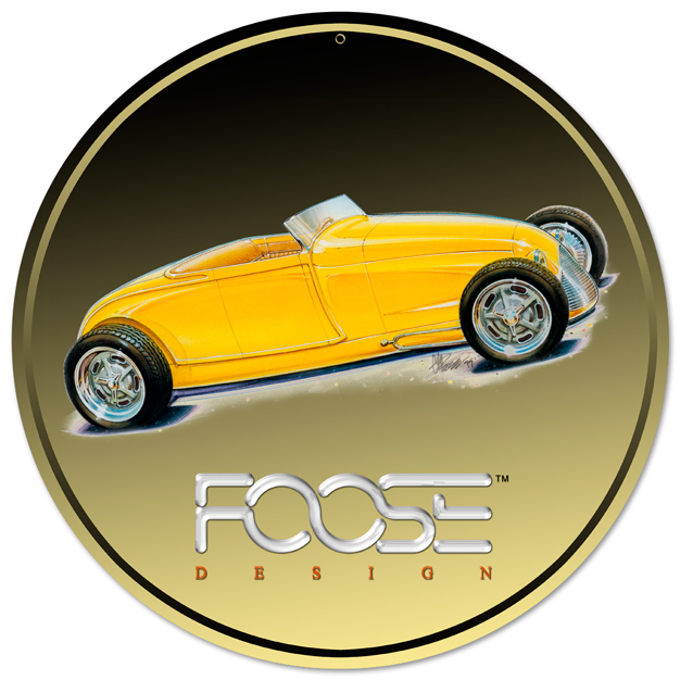 Cfos019 14 In. 29 Roadster Yellow Round Metal Sign