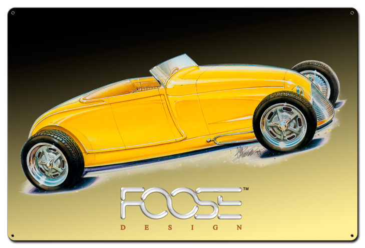 Cfos022 24 X 36 In. 29 Roadster Yellow Satin Metal Sign