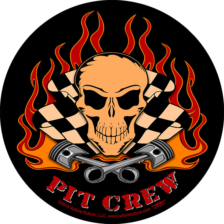 10 In. Pit Crew Round Metal Sign