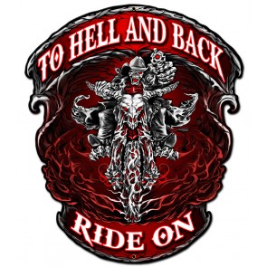 Wks010 24 X 16 In. Hell & Back Ride On Plasma Metal Sign