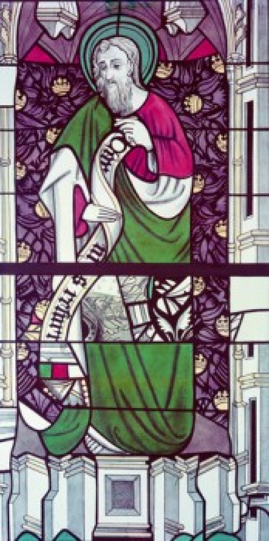 UPC 714224034061 product image for Apostle Thaddaeus Stained Glass 13th Century Poster Print - 18 x 24 in. | upcitemdb.com