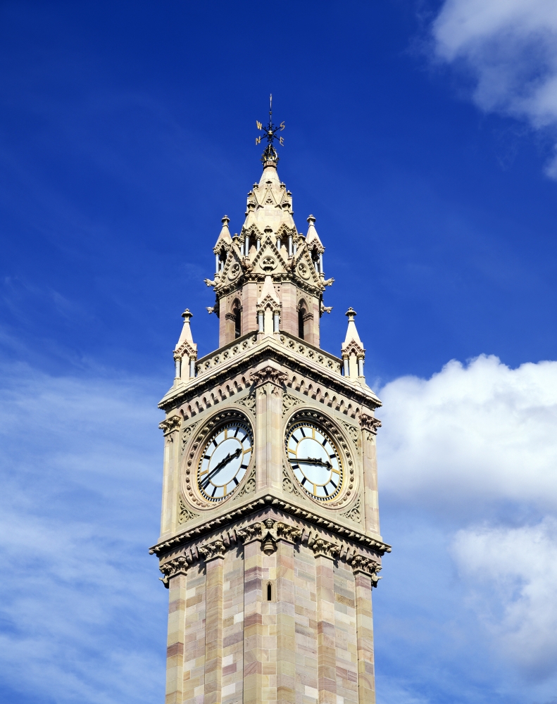 Low Angle View Of A Clock Tower Albert Memorial Clock Belfast Northern Ireland Poster Print By The Irish Image Collection, 24 X 32 - Large