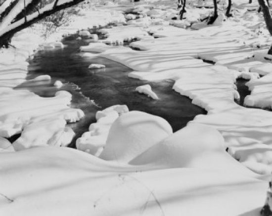 SAL255424757 Brook Covered with Snow Poster Print - 18 x 24 in.