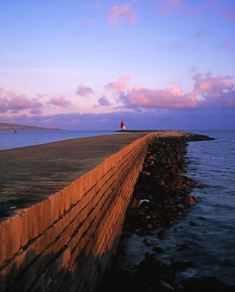 UPC 739608712922 product image for Dublin Bay Co Dublin Ireland - East Wall with Lighthouse At The End Poster Print | upcitemdb.com