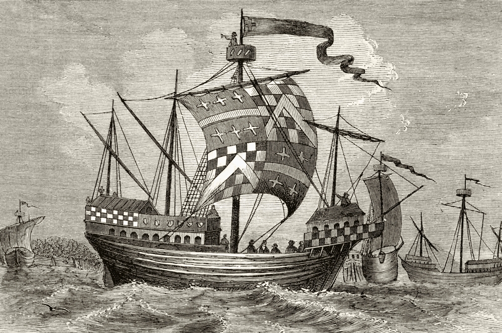 15th Century Warship From The National & Domestic History Of England By Poster Print, Large - 34 X 22