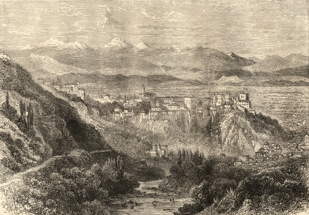 Dpi1857139large The Alhambra & General View Of Granada Spain Poster Print, Large - 34 X 24