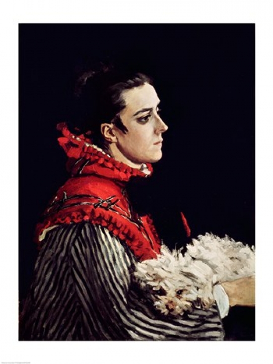 BALXIR203392 Camille Monet 1847-79 in a Red Cape 1866 Poster Print by Claude Monet - 18 x 24 in.