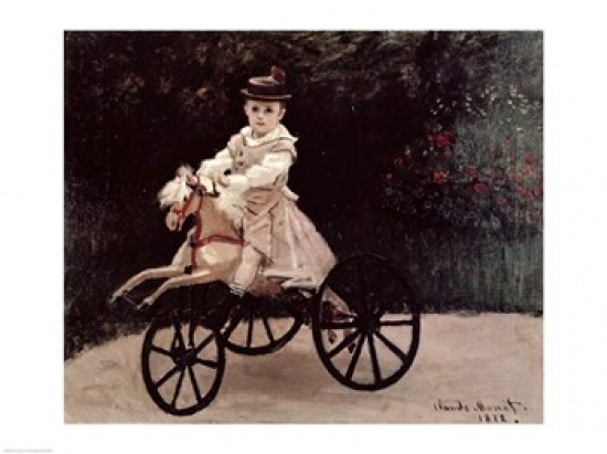 Jean Monet on His Hobby Horse 1872 Poster Print by Claude Monet - 24 x 18 in.