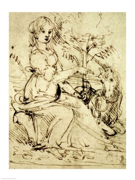 Balamo127735 Lady With A Unicorn Poster Print By Leonardo Da Vinci - 18 X 24 In.