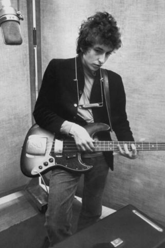 Bob Dylan Studio Bass Guitar Poster Print, 24 X 36