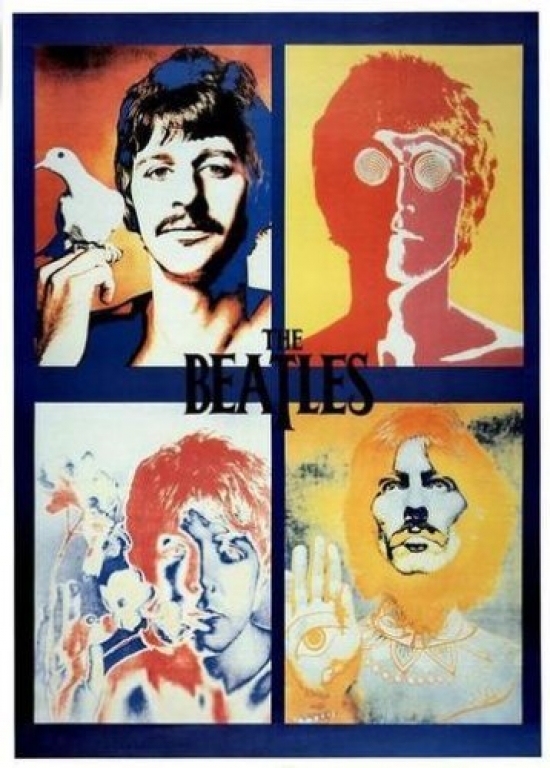 Beatles 4 Faces 4 Faces Psyc Poster Print, 24 X 36