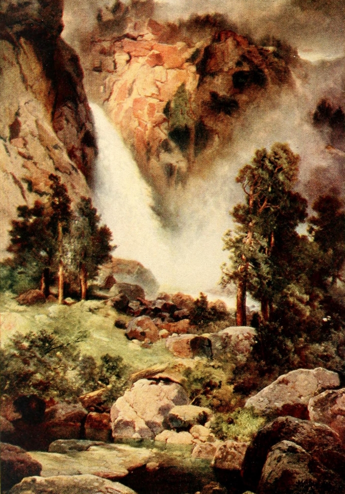 Pphpda60840 Three Wonderlands Of The American West 1912 Cascade Falls Yosemite Poster Print By Thomas Moran, 18 X 24
