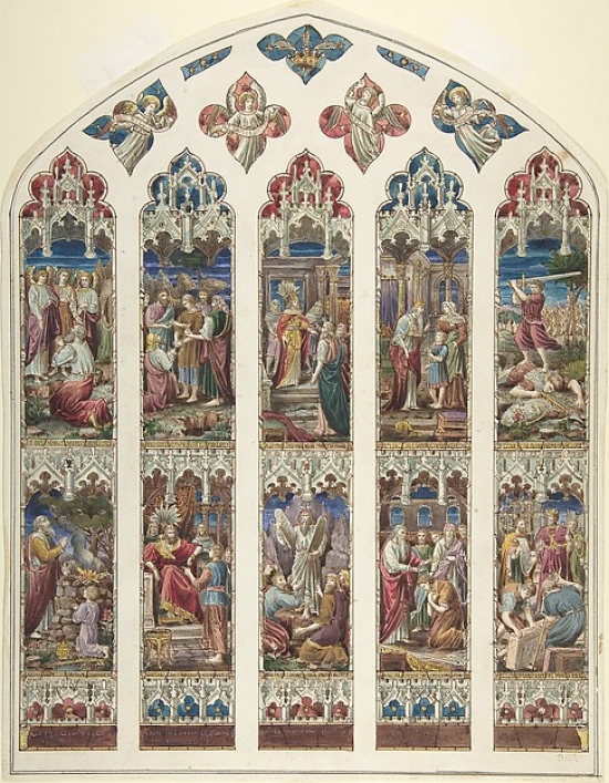 Design For Old Testament Window Poster Print By Attributed To Dante Gabriel Rossetti, British London 1828 1882 Birchington-on-sea, 18 X 24