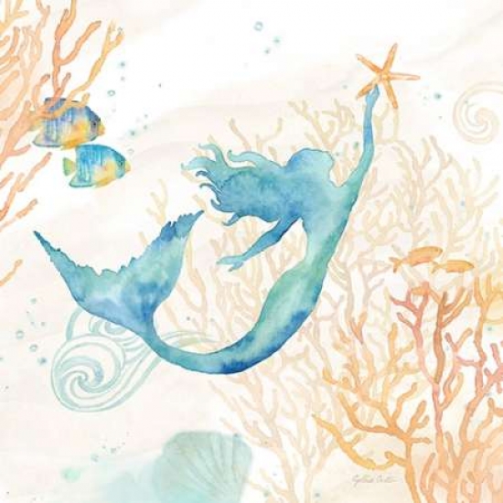 Pdxrb10845cclarge Under The Sea Mermaid Poster Print By Cynthia Coulter, 24 X 24 - Large