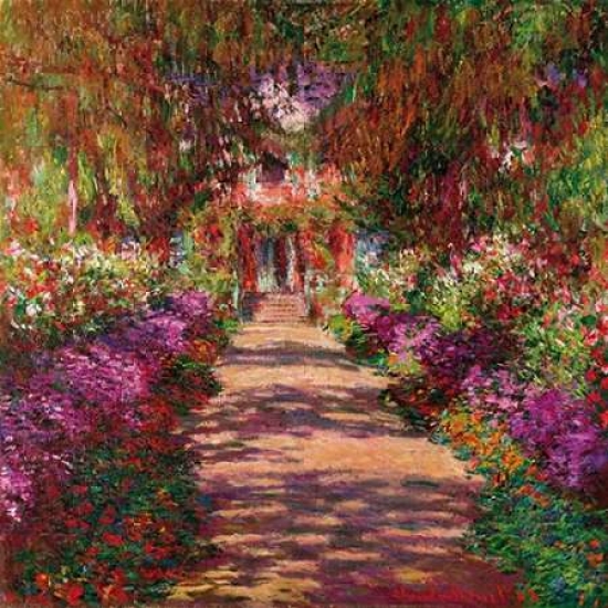 Pdx1cm028small Path In Monets Garden Giverny Poster Print By Claude Monet, 12 X 12 - Small