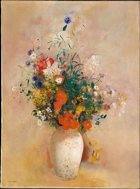 Met437382 Vase Of Flowers, Pink Background Poster Print By Odilon Redon, French Bordeaux 1840 1916 Paris, 18 X 24