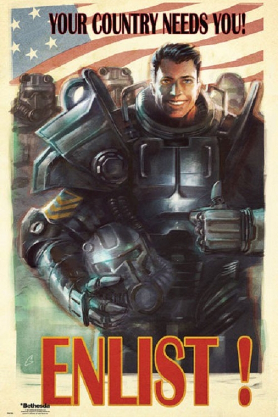 Xpe160461 Fallout 4 - Enlist Poster Print, 24 X 36