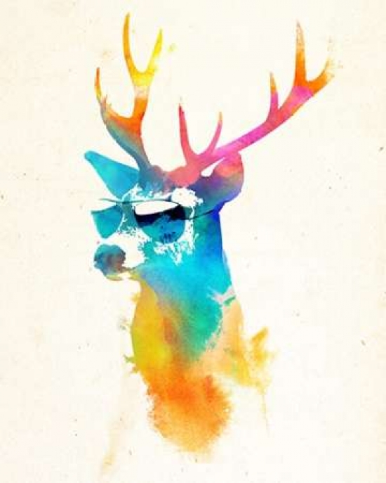 Pdxf378dsmall Sunny Stag Poster Print By Robert Farkas, 8 X 10 - Small