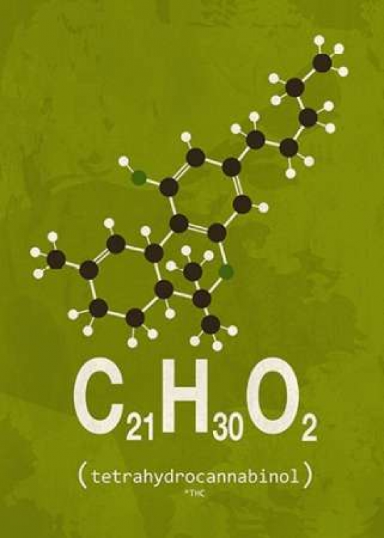Pdxin3189314small Molecule Thc Poster Print By Typelike, 10 X 14 - Small