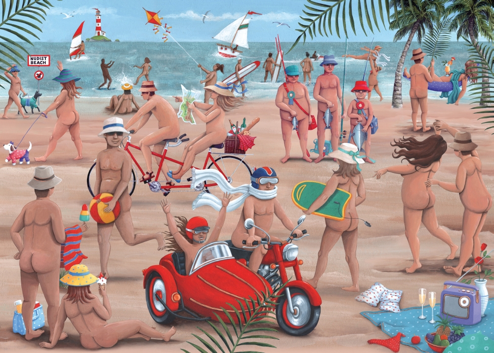 Mgl600338large The Nudist Beach Poster Print By Peter Adderley, 34 X 24 - Large
