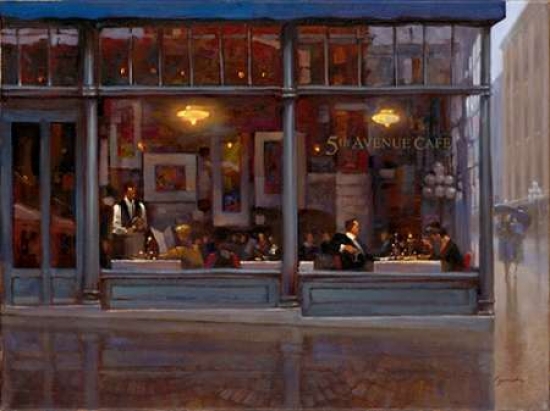 Fifth Avenue Cafe 2 Poster Print By Brent Lynch, 9 X 12 - Small