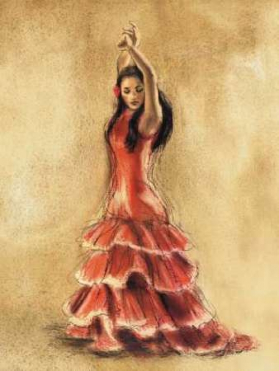 Pdx6284small Flamenco Dancer I Poster Print By Caroline Gold, 9 X 12 - Small