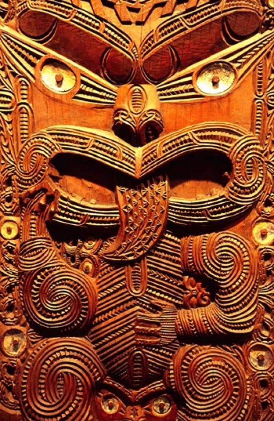 Pddau02dwa3573b Historic Maori Carving Otago Museum New Zealand Poster Print By David Wall, 12 X 17