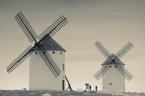 Pddeu27wbi0740b La Mancha Windmills Campo De Criptana Castile-la Mancha Region Spain Poster Print By Walter Bibikow, 18 X 12