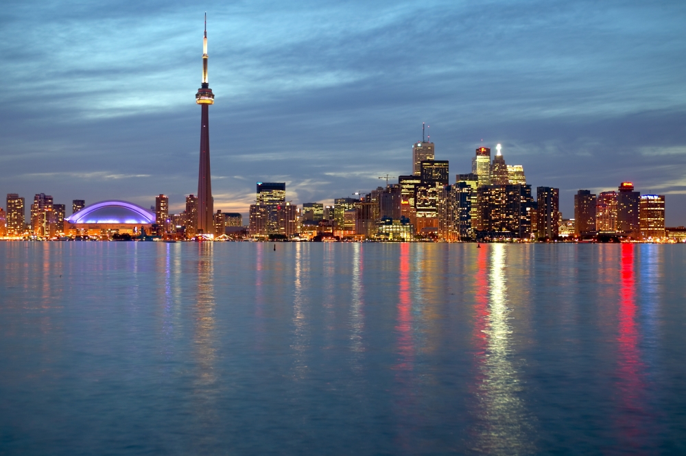 Dpi2028039large City Skyline At Dusk From Centre Island Toronto Ontario Poster Print, 34 X 22 - Large