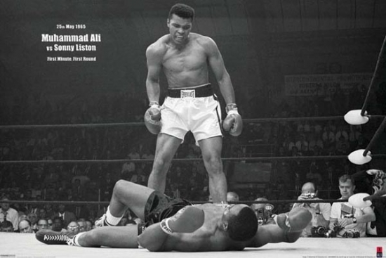 Xps762 Muhammad Ali Vs Sonny Liston First Minute First Round Poster Print, 24 X 36