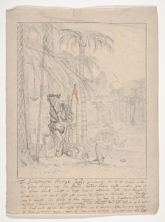 Met428494 An Indian Yogi Tied To A Palm Tree Poster Print By Willem Schellinks, Dutch Amsterdam 1623 1678 Amsterdam, 18 X 24