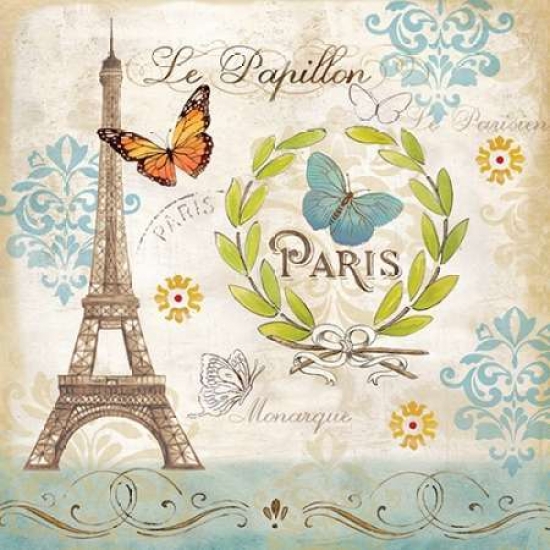 Pdxrb7407ccsmall Le Papillon Paris I Poster Print By Cynthia Coulter, 12 X 12 - Small