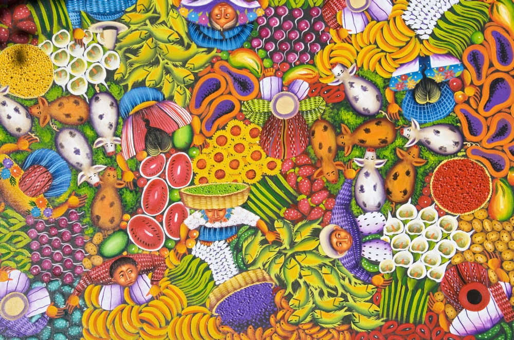 Dpi2117255large Guatemala Lake Atitlan Panajachel Colorful Painting For Sale Poster Print, 36 X 24 - Large