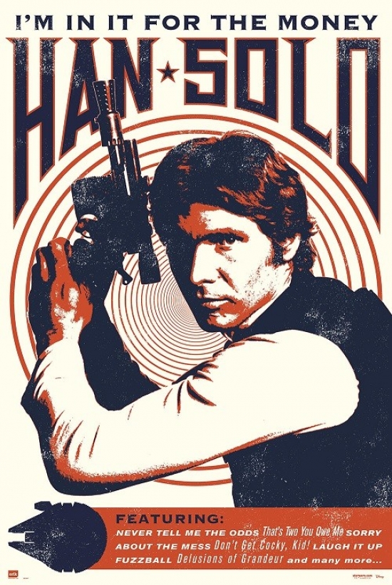 Xpe160411 Star Wars Han Solo In It For The Money Poster Print, 24 X 36
