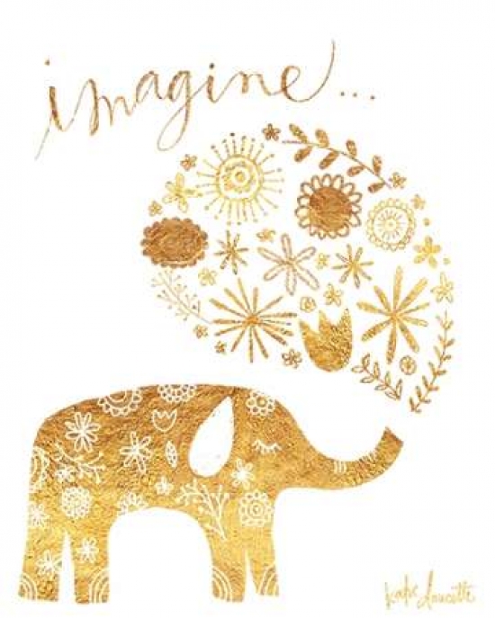 Pdxka1295small Imagine Elephant Poster Print By Katie Doucette, 8 X 10 - Small