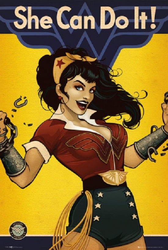 Xpe160487 Dc Comics Wonder Woman She Can Do It Poster Print, 24 X 36