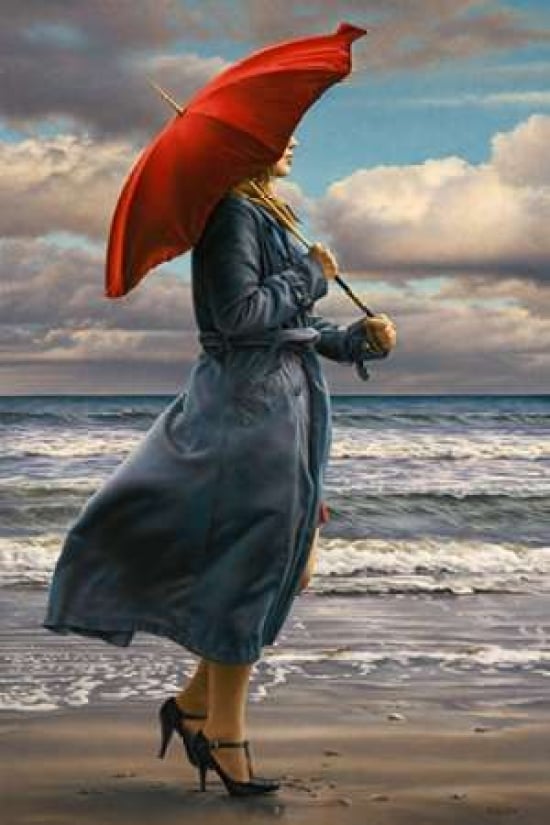 Pdxk2323dsmall Red Umbrella Poster Print By Paul Kelley, 12 X 18 - Small