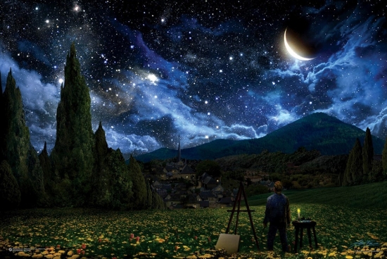 Xpe108030 Van Gogh In The Starry Night Poster Print, 24 X 36