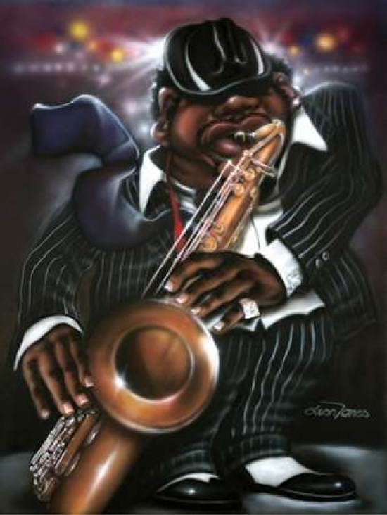 Pdxj311dsmall Jazzman Moe Poster Print By Leonard Jones, 9 X 12 - Small