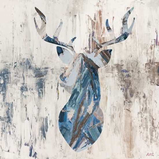 Pdx11057ssmall Blue Rhizome Deer Bust Poster Print By Ann Marie Coolick, 12 X 12 - Small