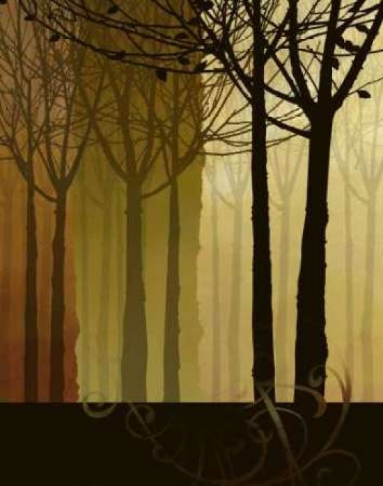Pdx114small Trees In Silhouette Ii Poster Print By Steve Butler, 11 X 14 - Small