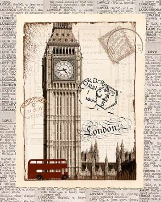 Galaxy Of Graphics Pdx14512small London Memories Poster Print By Katrina Craven, 8 X 10 - Small