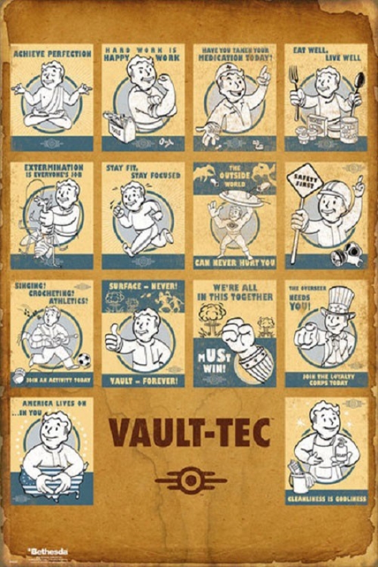 Fallout 4 - Vault Tec Poster Print, 24 X 36