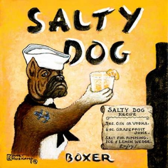 Pdxk2502dsmall Salty Dog Poster Print By Janet Kruskamp, 12 X 12 - Small