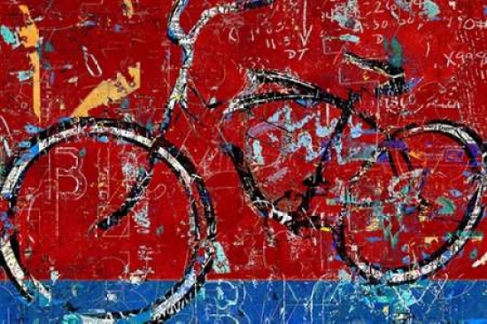 Pdxt480dsmall Red Graffiti Bike Poster Print By Daryl Thetford, 12 X 18 - Small