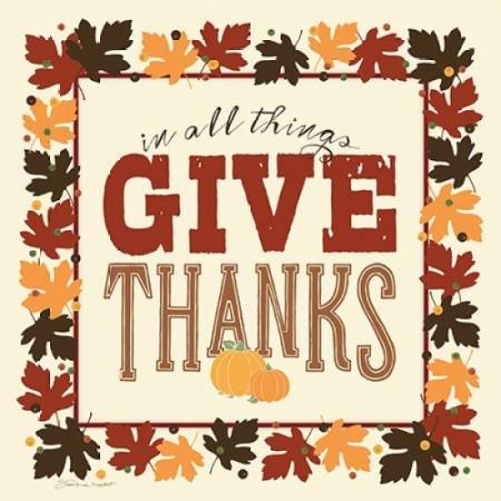 Pdxsm1601040small Give Thanks Poster Print By Stephanie Marrott, 12 X 12 - Small