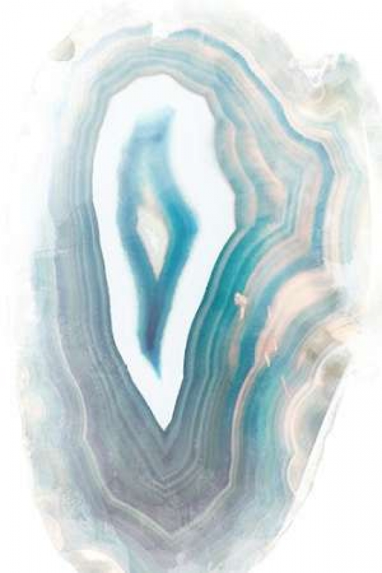 Blue Watercolor Agate Rectangle Poster Print By Susan Bryant, 12 X 18 - Small